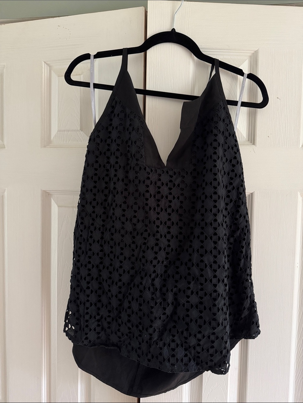 Black Eyelet V-Neck Camisole Top - Women Athleta xl